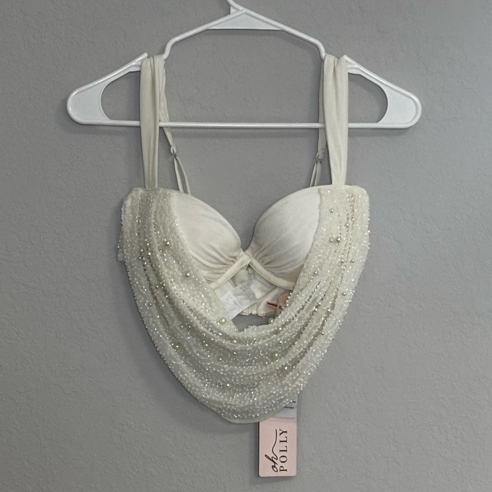 Oh Polly Beaded Draped Bralette